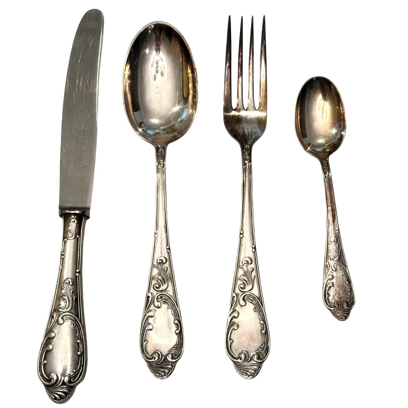 E Rockseisen Solingen-Wald Rostfrei Germany Silver 100 Plate-22 PC Flatware/Case - Thumbnail 6