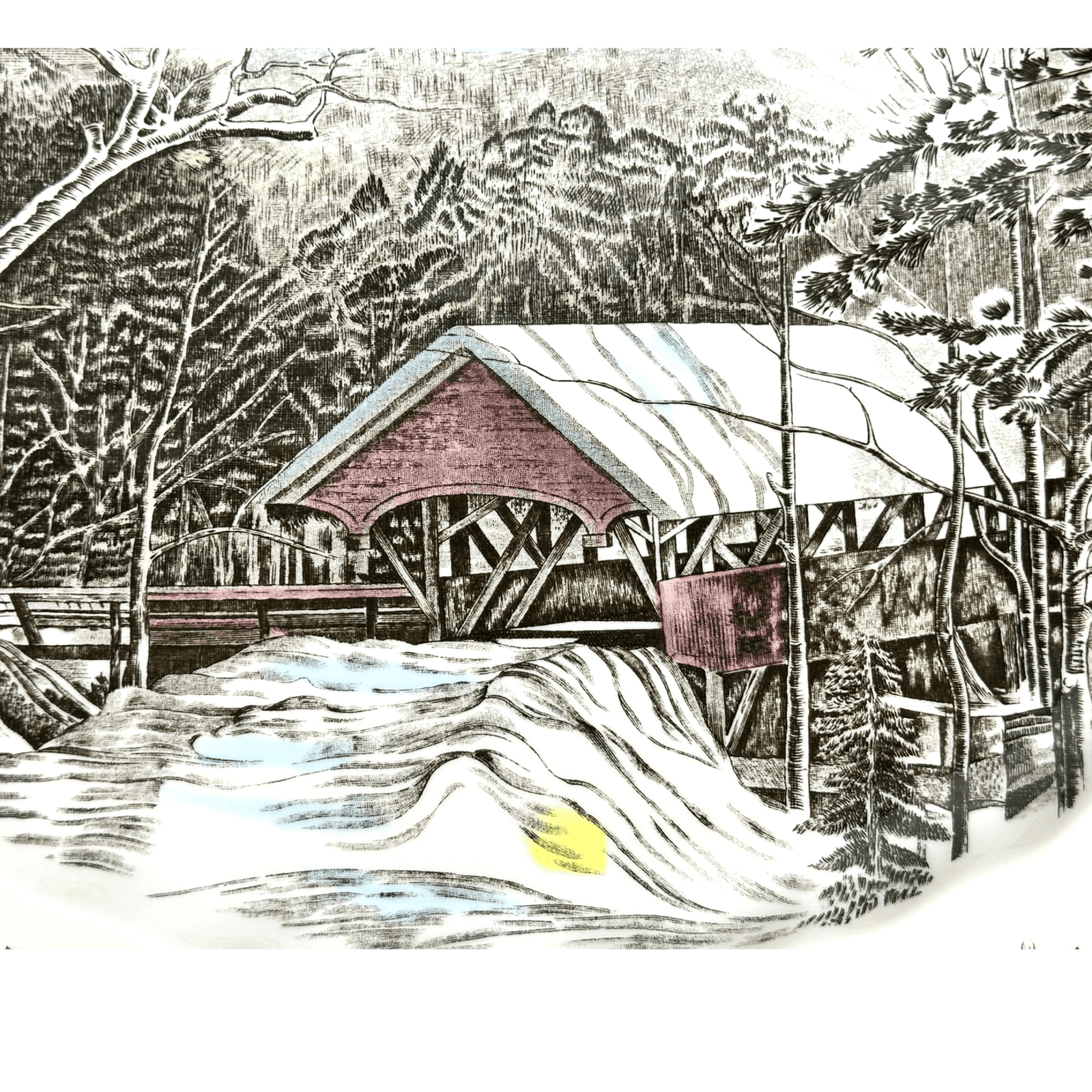 Johnson Bros England Friendly Village Covered Bridge 15.5" Oval Serving Platter - Thumbnail 2