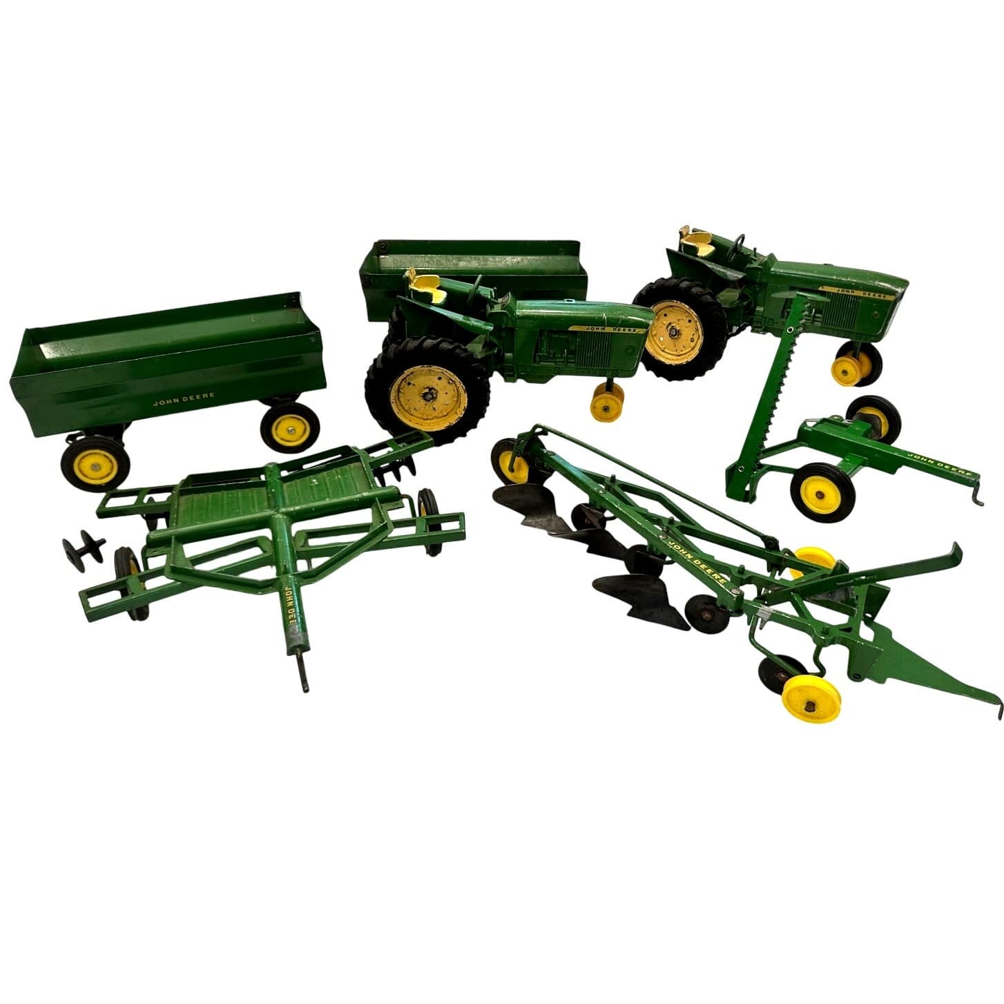 John Deere ERTL Collectible Vintage Farm Toy Tractors and Implements-Lot of 7 - Thumbnail 2