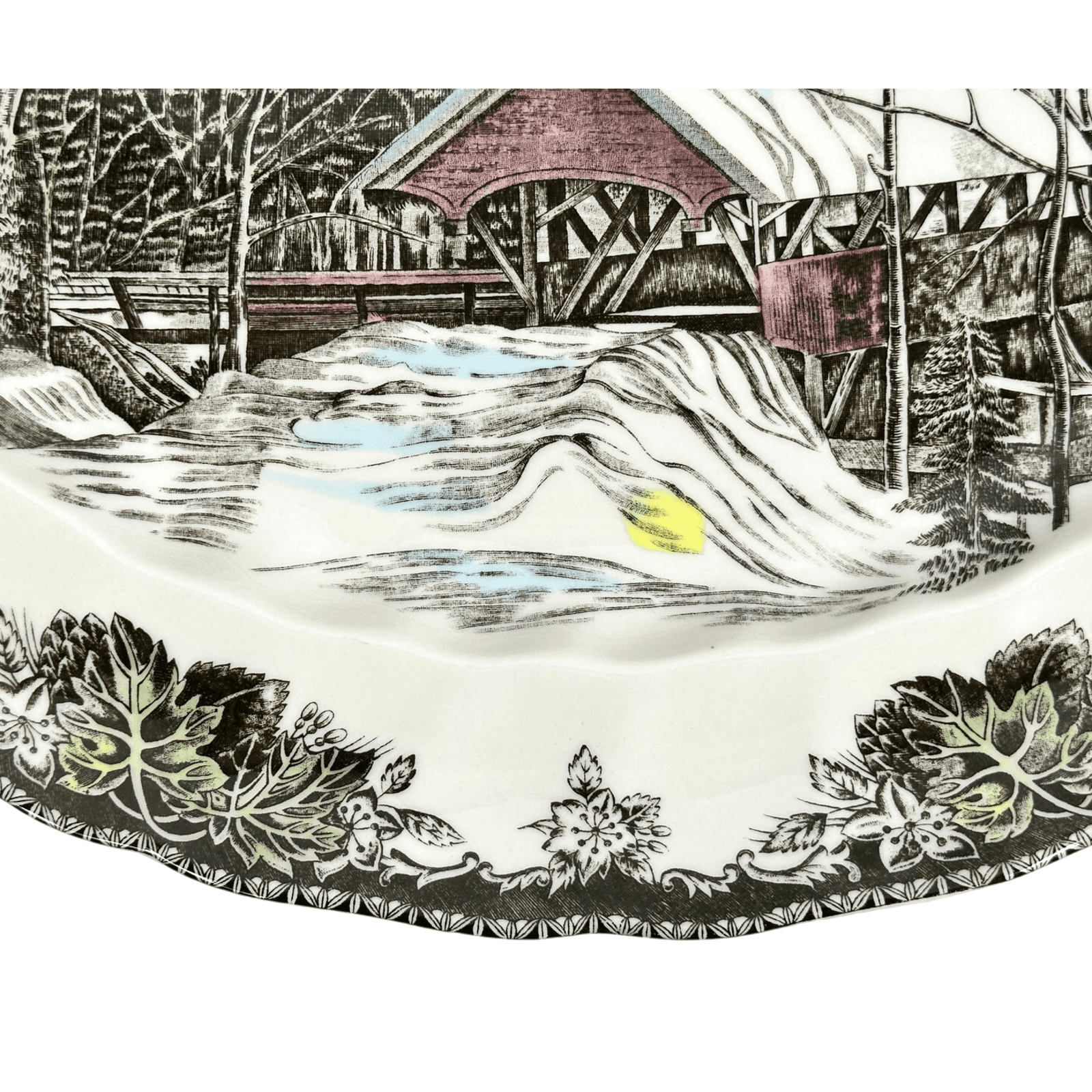 Johnson Bros England Friendly Village Covered Bridge 15.5" Oval Serving Platter - Thumbnail 6
