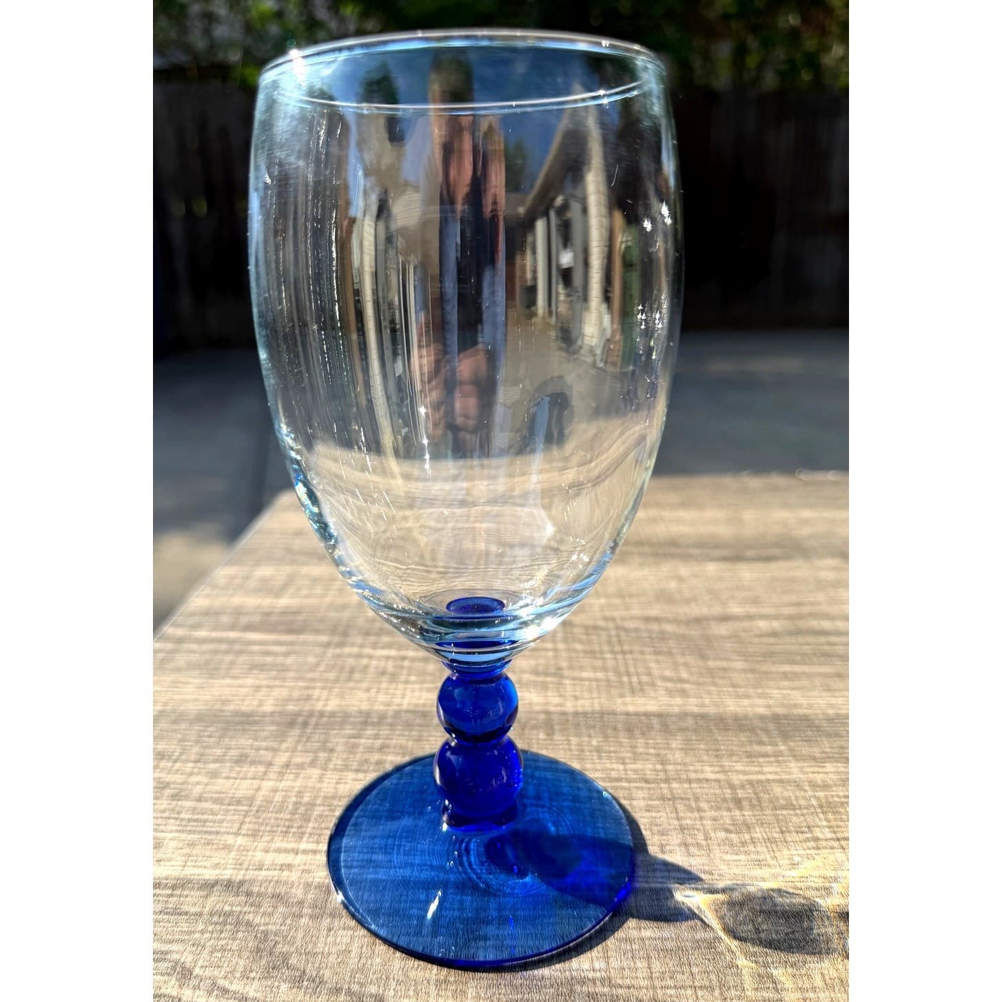 Libbey Retired 2006-2009 Metropolis Blue Stem 7.25" Iced Tea Glasses-Set of 4 - Thumbnail 2