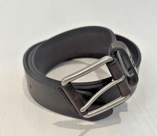 Wrangler Men's Rugged Leather Jean Belt Brushed Metal Buckle-Size 40