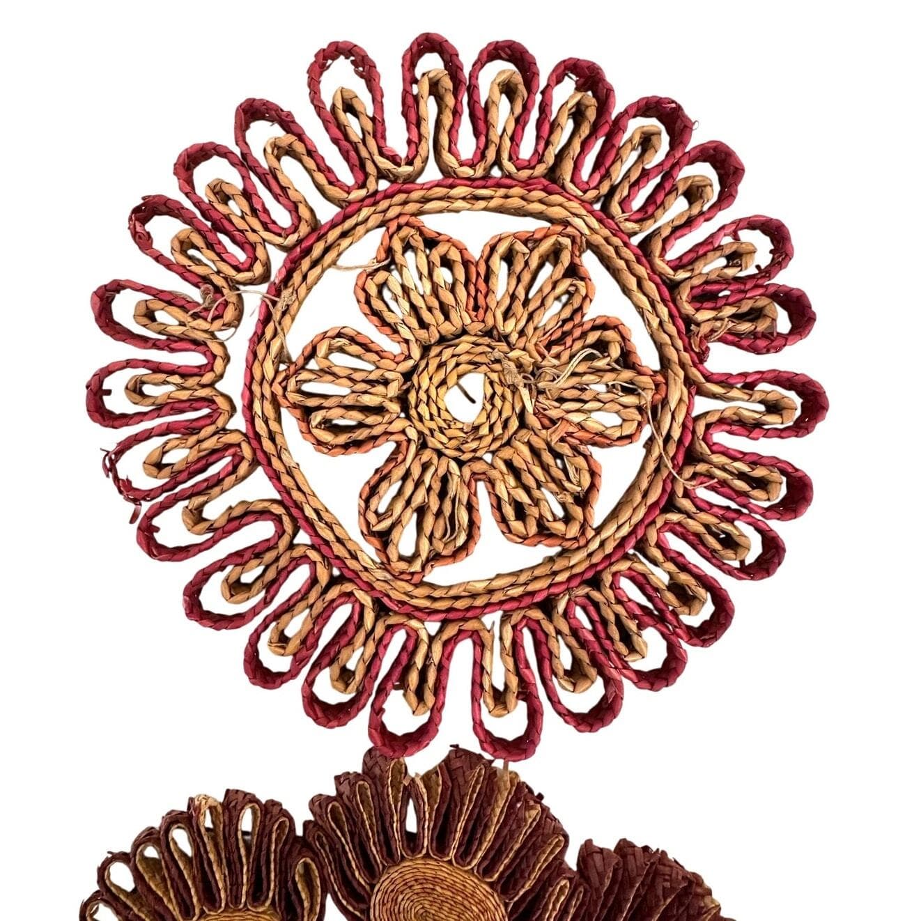 Rafia Straw Rattan Wicker Trivets Hot Pads-Set of 4! - Thumbnail 2
