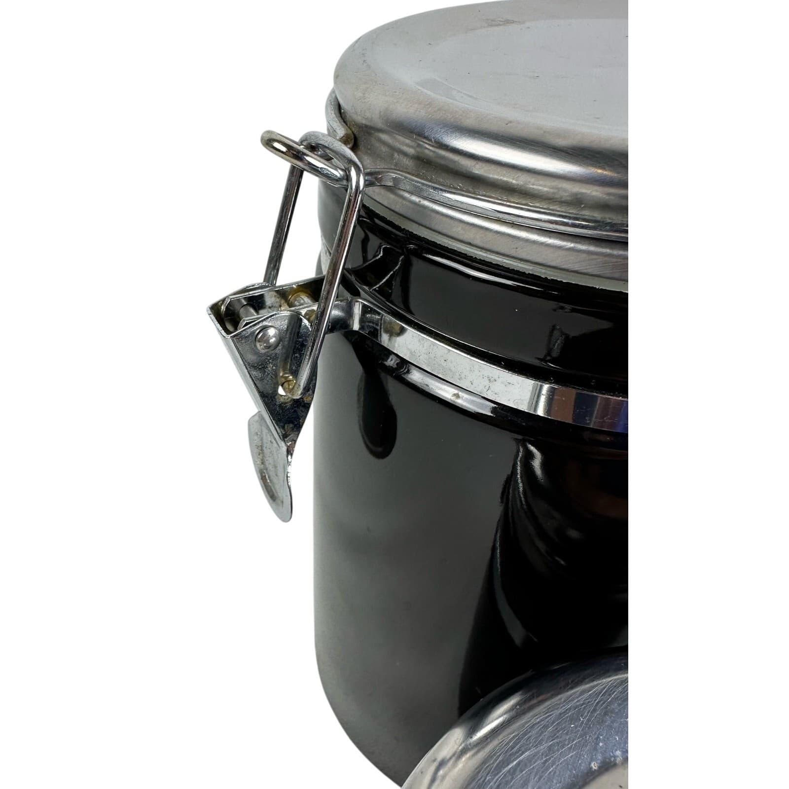 Alco Industries Black Ceramic Storage 8" & 5" Canisters Set of 2 - Thumbnail 6