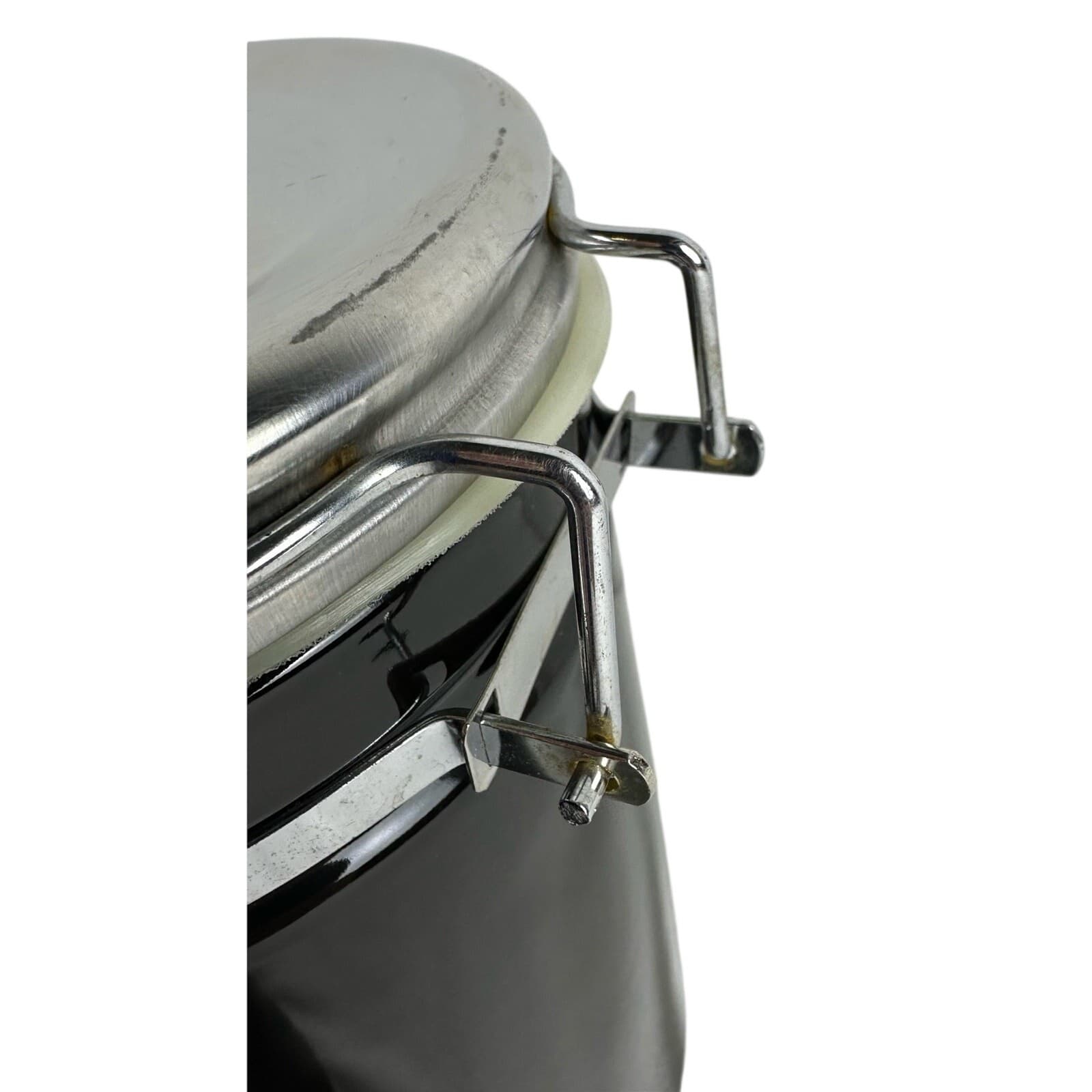 Alco Industries Black Ceramic Storage 8" & 5" Canisters Set of 2 - Thumbnail 7