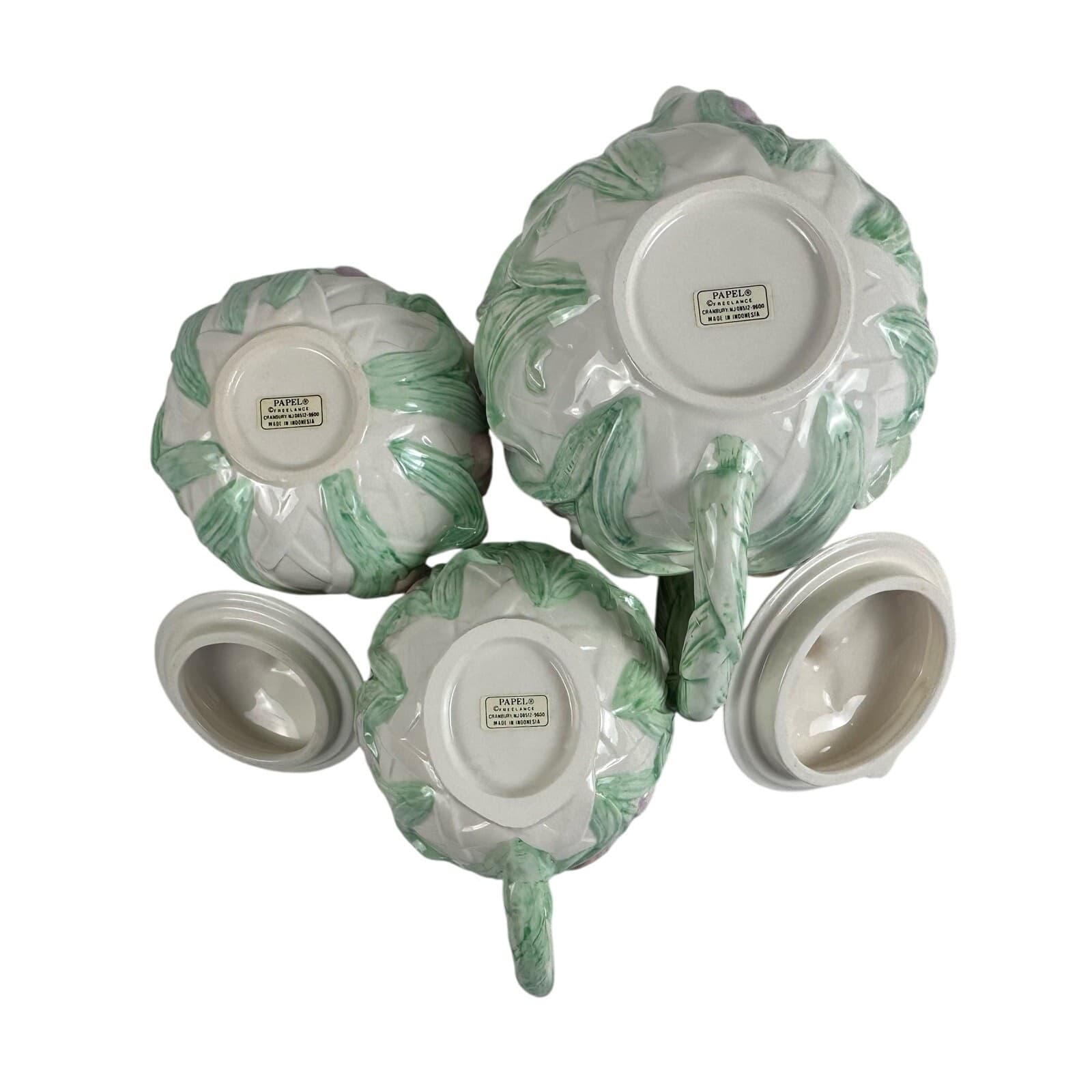 PAPEL Pink Tulip Teapot Sugar & Creamer 3 Piece Set - Thumbnail 18