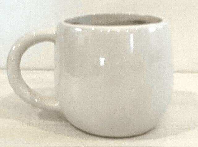 White Puppy Coffee Cup Mug with Black Eye! CUTE!! - Thumbnail 3