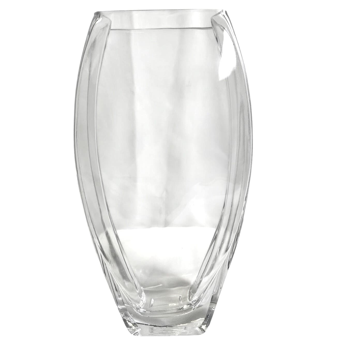 Contemporary Abstract Heavy Clear Glass Pillow Vase-A Fresh Flower's Friend!