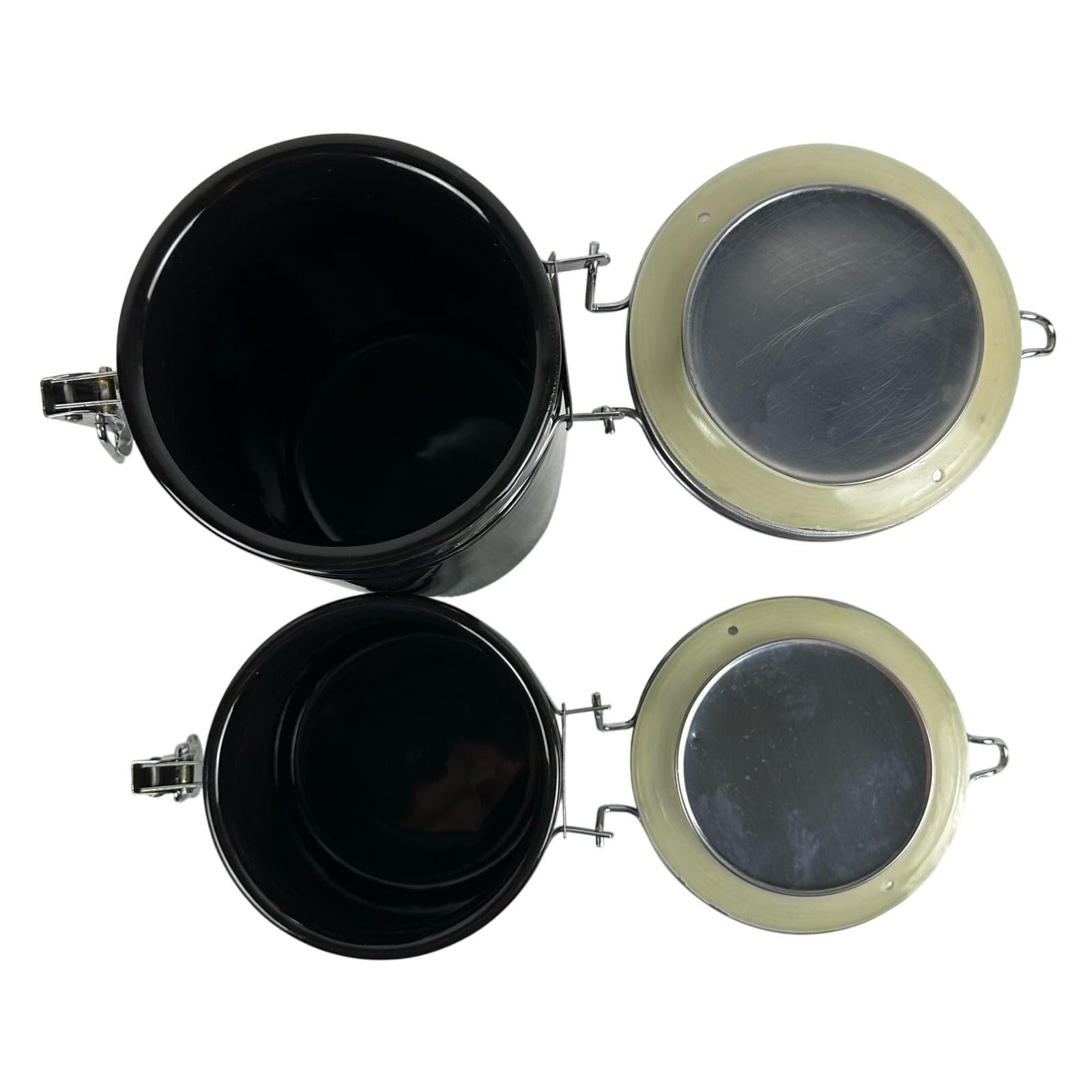 Alco Industries Black Ceramic Storage 8" & 5" Canisters Set of 2 - Thumbnail 8
