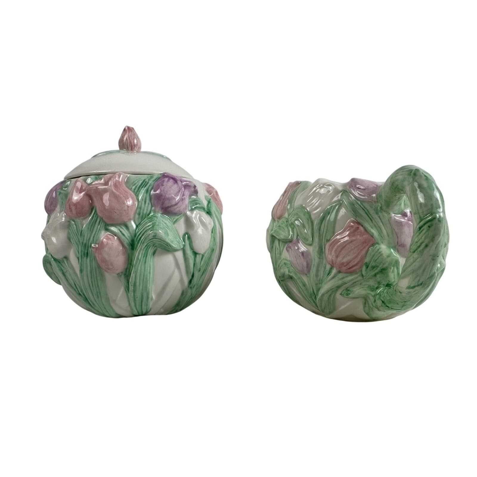 PAPEL Pink Tulip Teapot Sugar & Creamer 3 Piece Set - Thumbnail 11