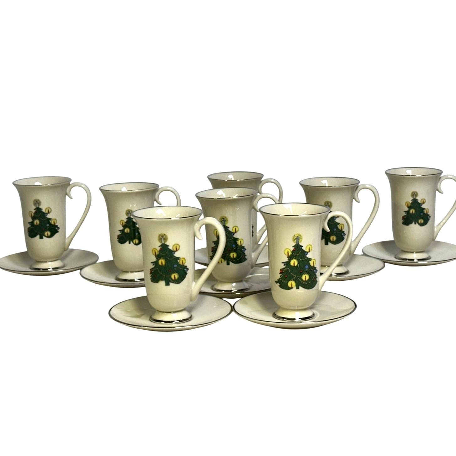Royal Devon Triomphe Retired 'Christmas' Platinum Irish Coffee Mug/Saucer-Set 8