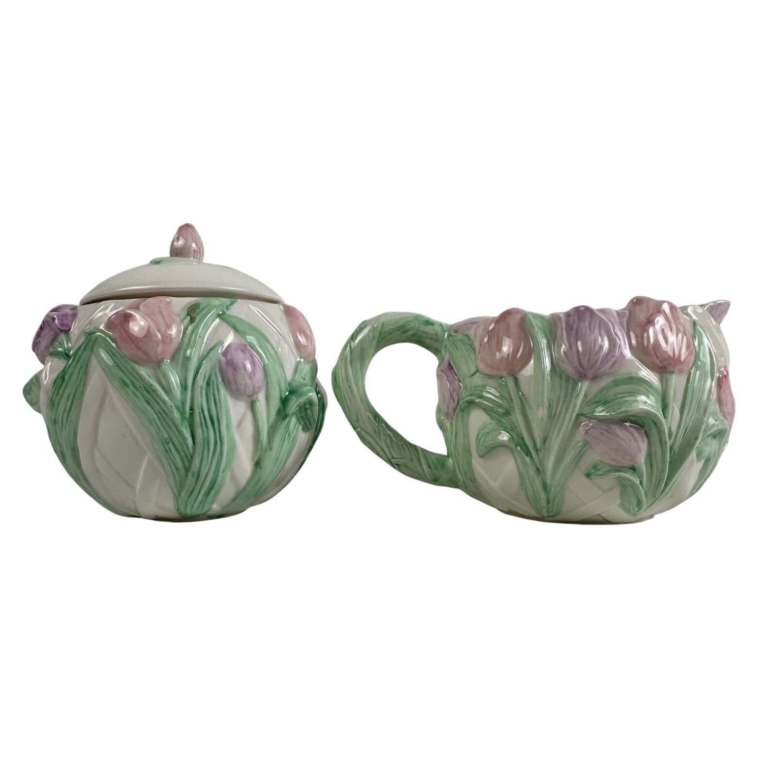 PAPEL Pink Tulip Teapot Sugar & Creamer 3 Piece Set - Thumbnail 12