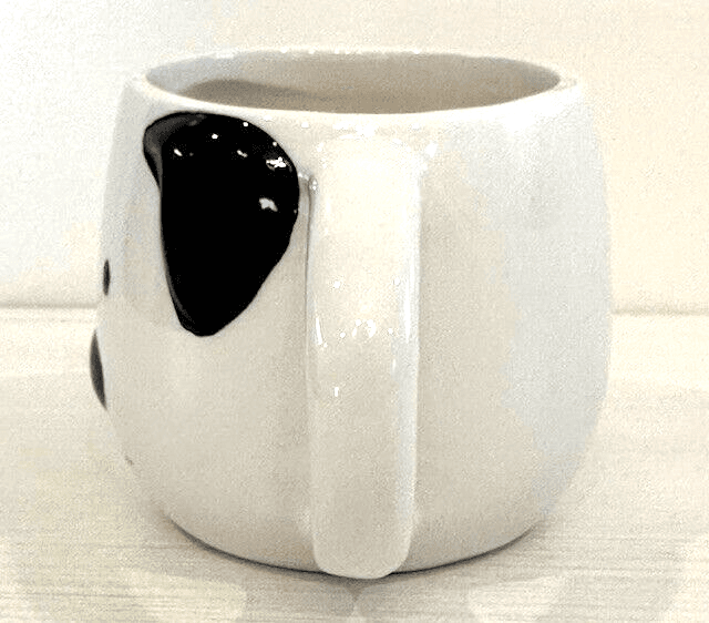 White Puppy Coffee Cup Mug with Black Eye! CUTE!! - Thumbnail 2