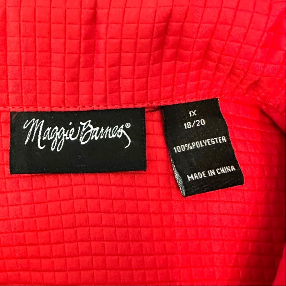 Maggie Barnes Red Ladies Jacket w/ 3/4 Sleeves and 2 Pockets 1X 18/20 - Thumbnail 3