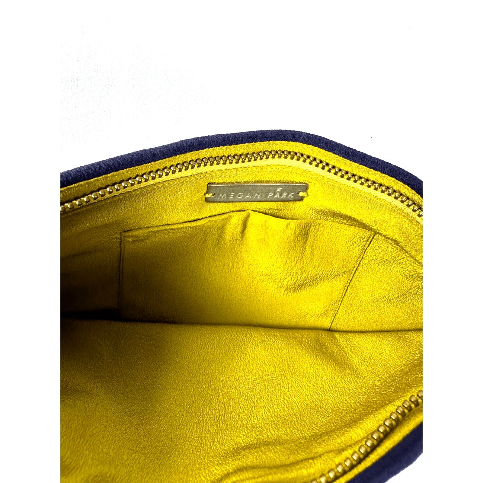 Megan Park Violet/Blue Silk Clutch Bag w/Stunning Jeweled Floral Embellishments - Thumbnail 5