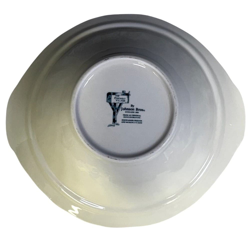 Johnson Bros Friendly Village England Covered Bridge Handled Serving Bowl w/Lid - Thumbnail 7