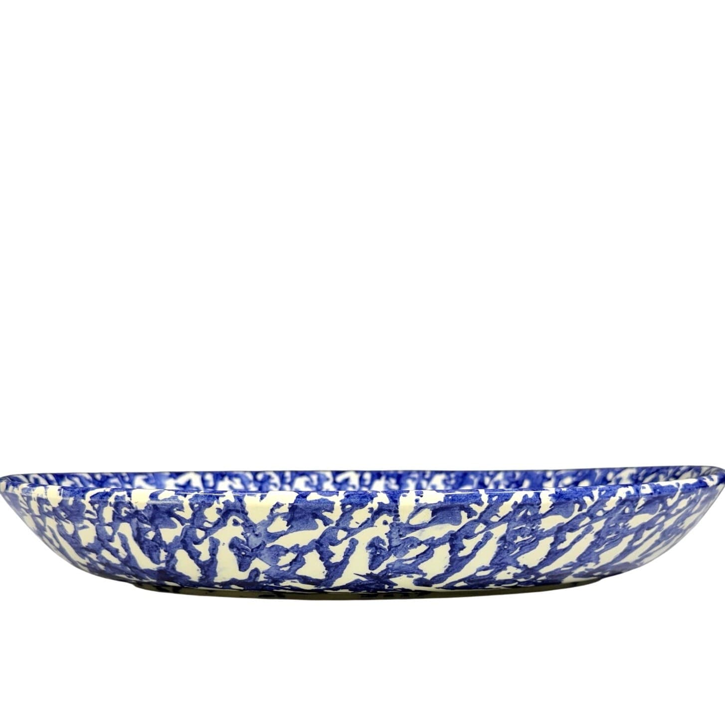Leopoldo Piezi Stoviglierie Hand Painted Blue/White Italy 16" Serving Pasta Bowl - Thumbnail 2