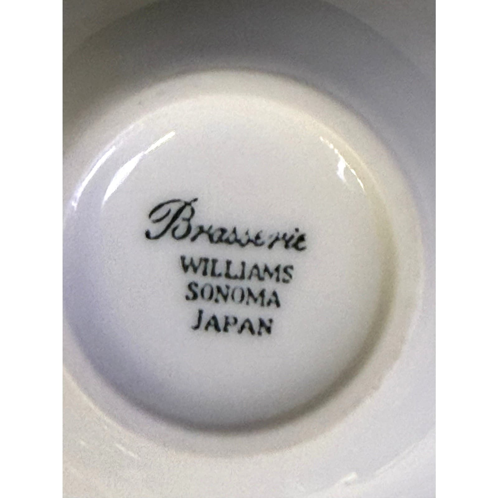 Williams Sonoma Japan 2006-2023 Brasserie Blue Band Flat Cups/Saucers-Set of 2 - Thumbnail 8