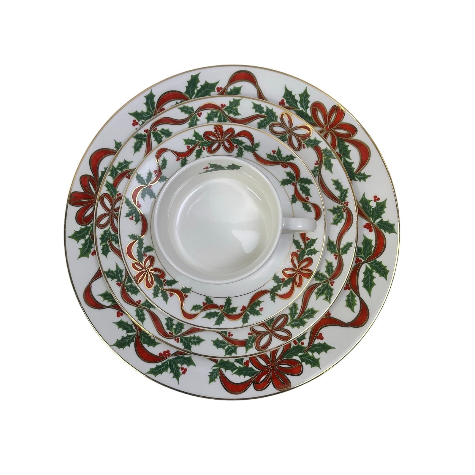 American Atelier 1995-1998 Holiday Ribbon 5-Piece Place Settings-Service for 4 - Thumbnail 9