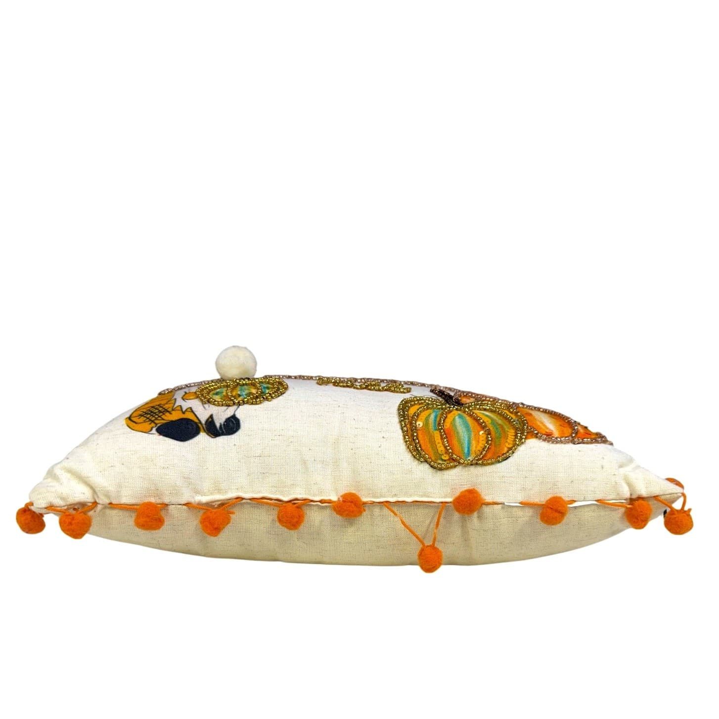 'Pumpkin and Spice and Everything Nice' Cozy Autumn 13 x 9 Beaded Accent Pillow - Thumbnail 7