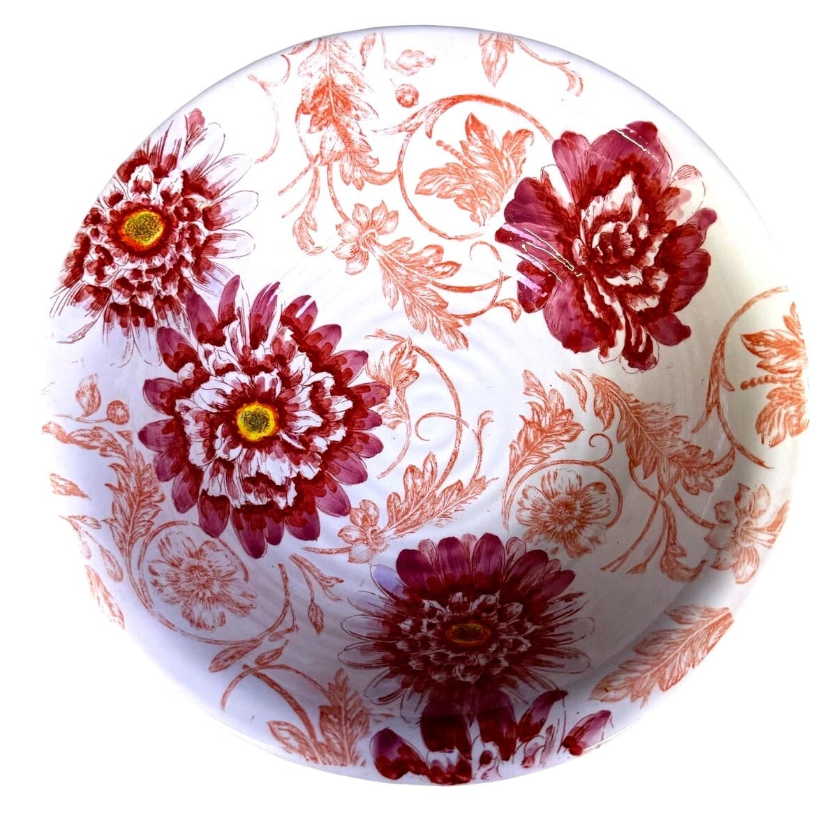 Maxcera Corp Retired 2009-2012 Floral Toile MXEFLTO 13" Footed Centerpiece Bowl - Thumbnail 6
