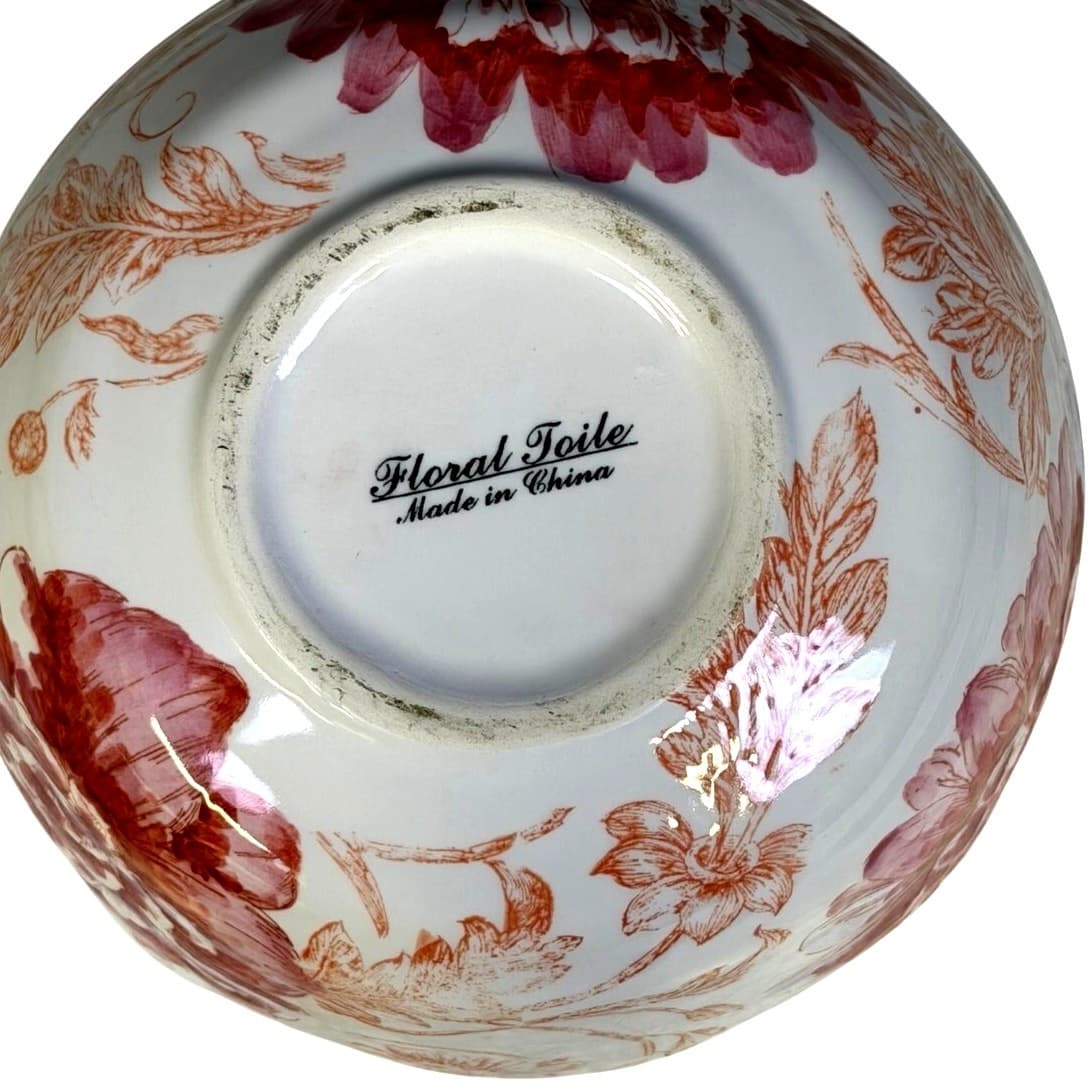 Maxcera Corp Retired 2009-2012 Floral Toile MXEFLTO 7" Round Serving Bowl - Thumbnail 7