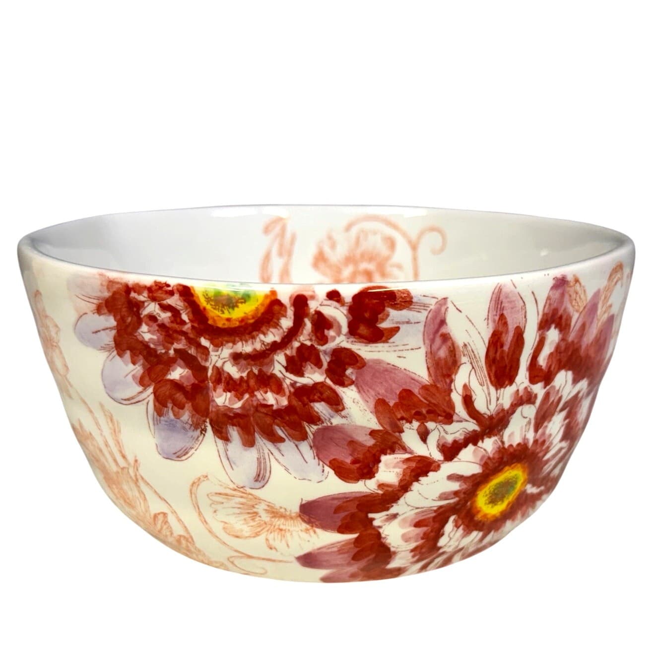 Maxcera Corp Retired 2009-2012 Floral Toile MXEFLTO 7" Round Serving Bowl - Thumbnail 3