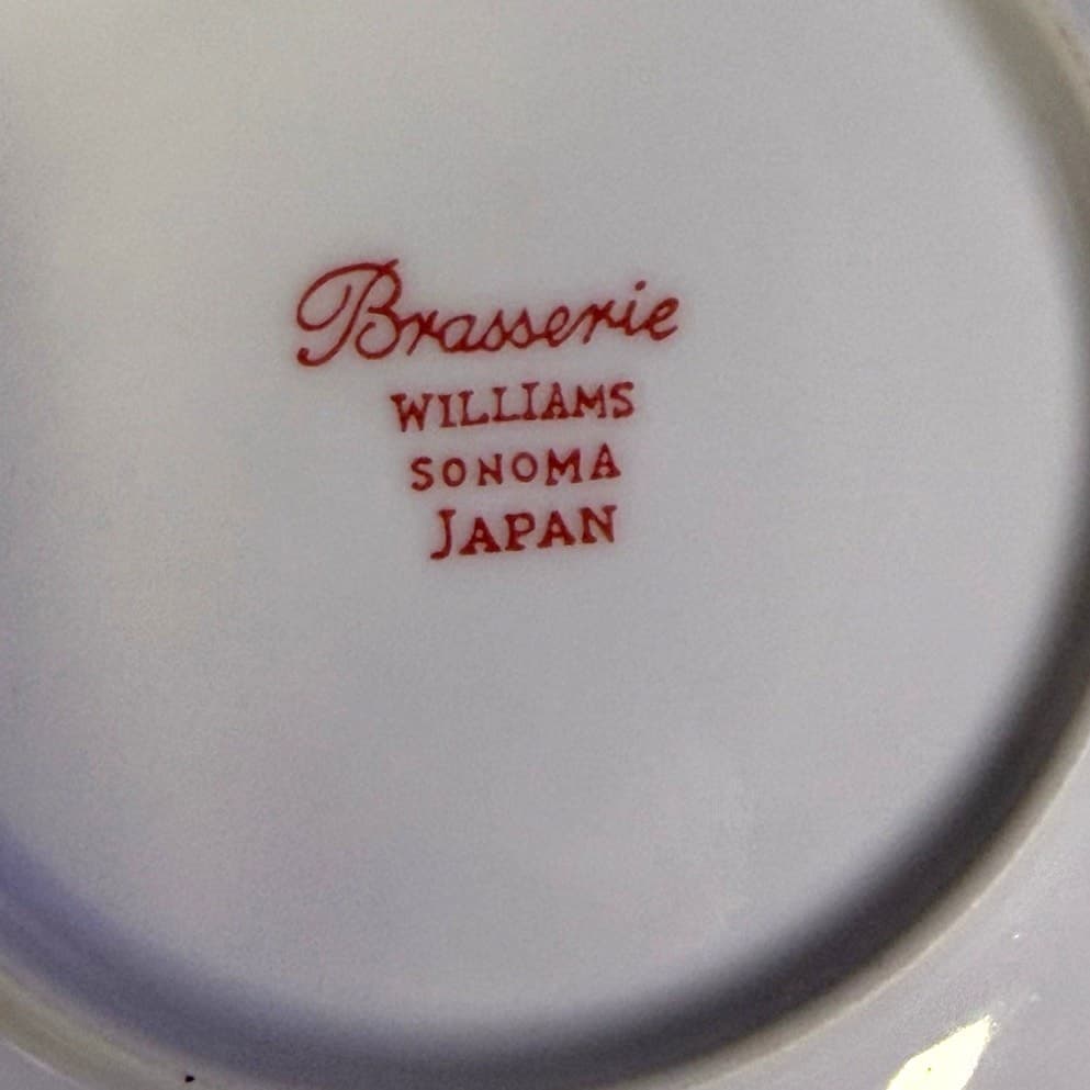 Williams Sonoma Japan 2006-2023 Brasserie Red Band Flat Cups/Saucers-Set of 3 - Thumbnail 7
