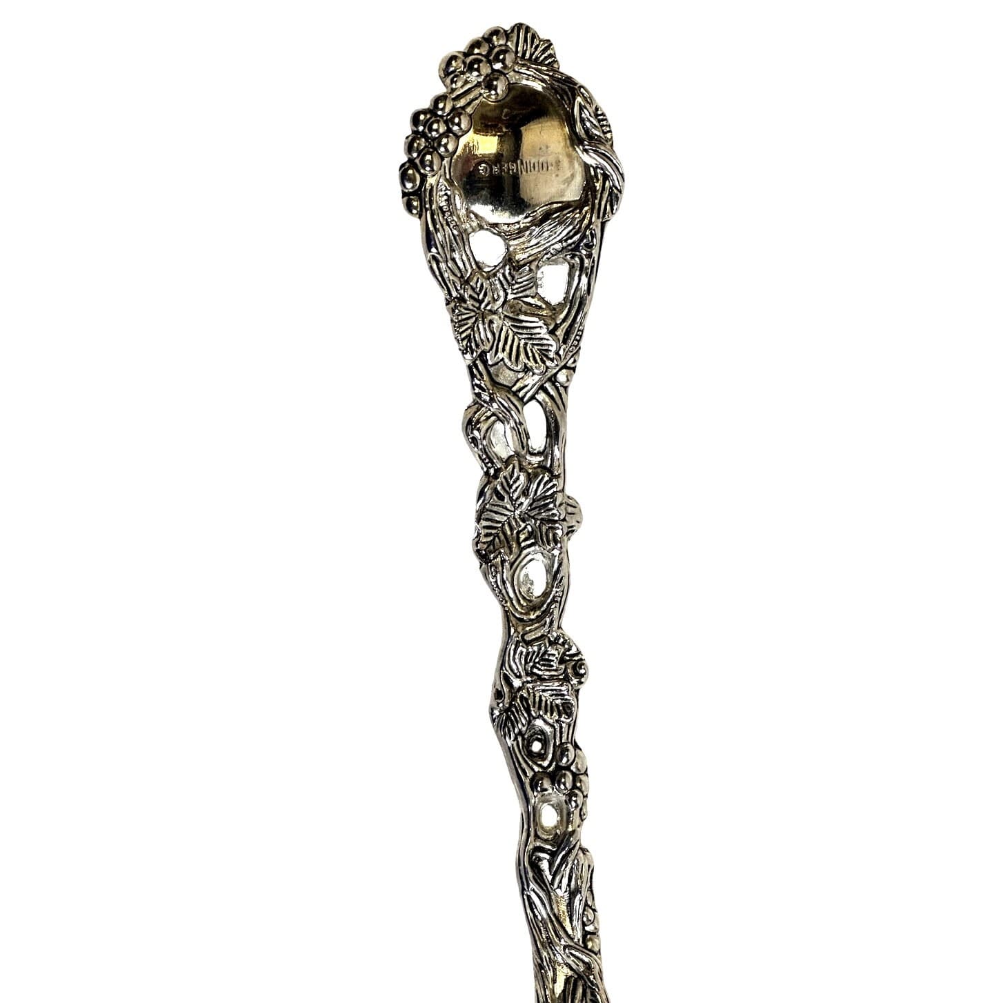 Godinger Grapevine Heavy Ornate 11" Pierced Handle Silver Plate Serving Spoon! - Thumbnail 6