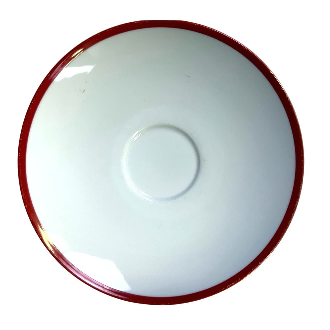 Williams Sonoma Japan 2006-2023 Brasserie Red Band Flat Cups/Saucers-Set of 3 - Thumbnail 3