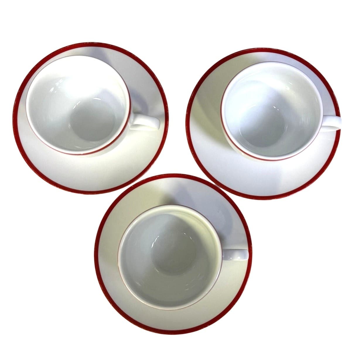 Williams Sonoma Japan 2006-2023 Brasserie Red Band Flat Cups/Saucers-Set of 3 - Thumbnail 2