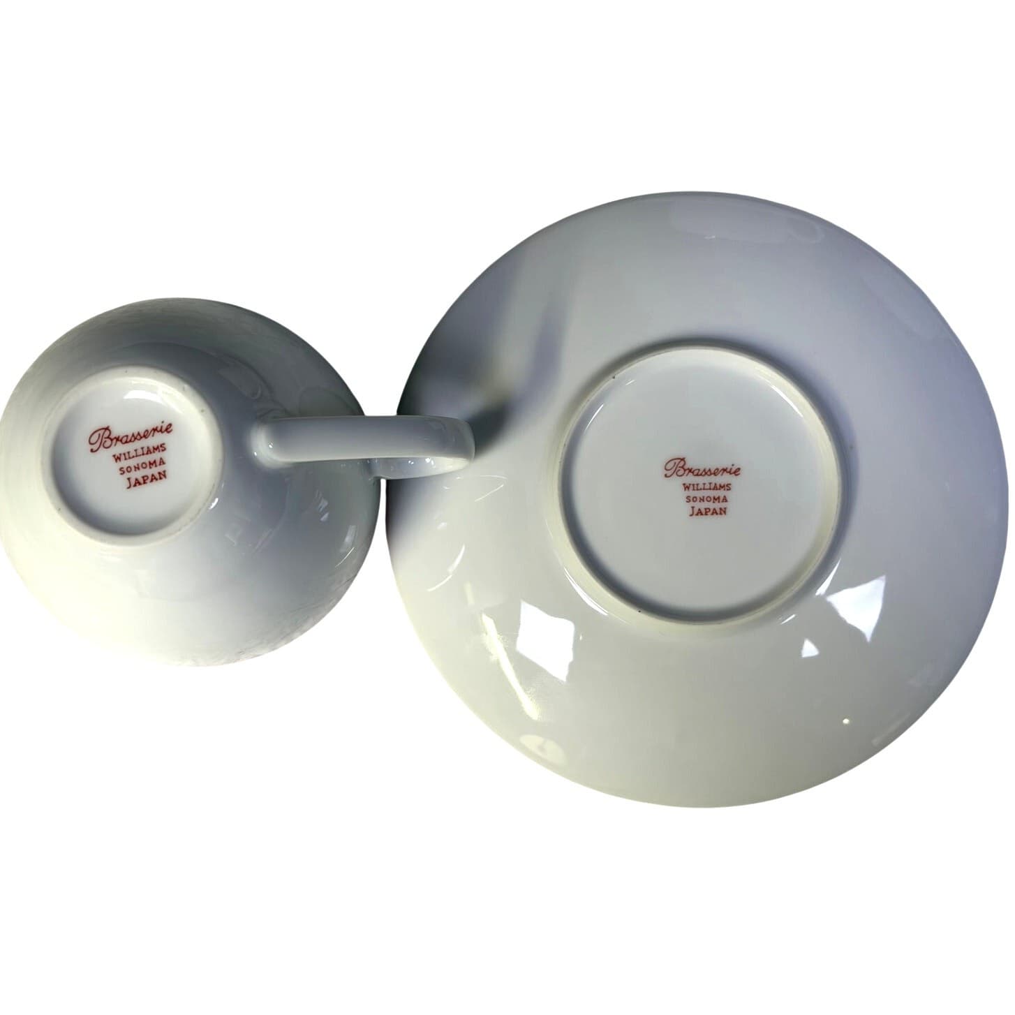 Williams Sonoma Japan 2006-2023 Brasserie Red Band Flat Cups/Saucers-Set of 3 - Thumbnail 5