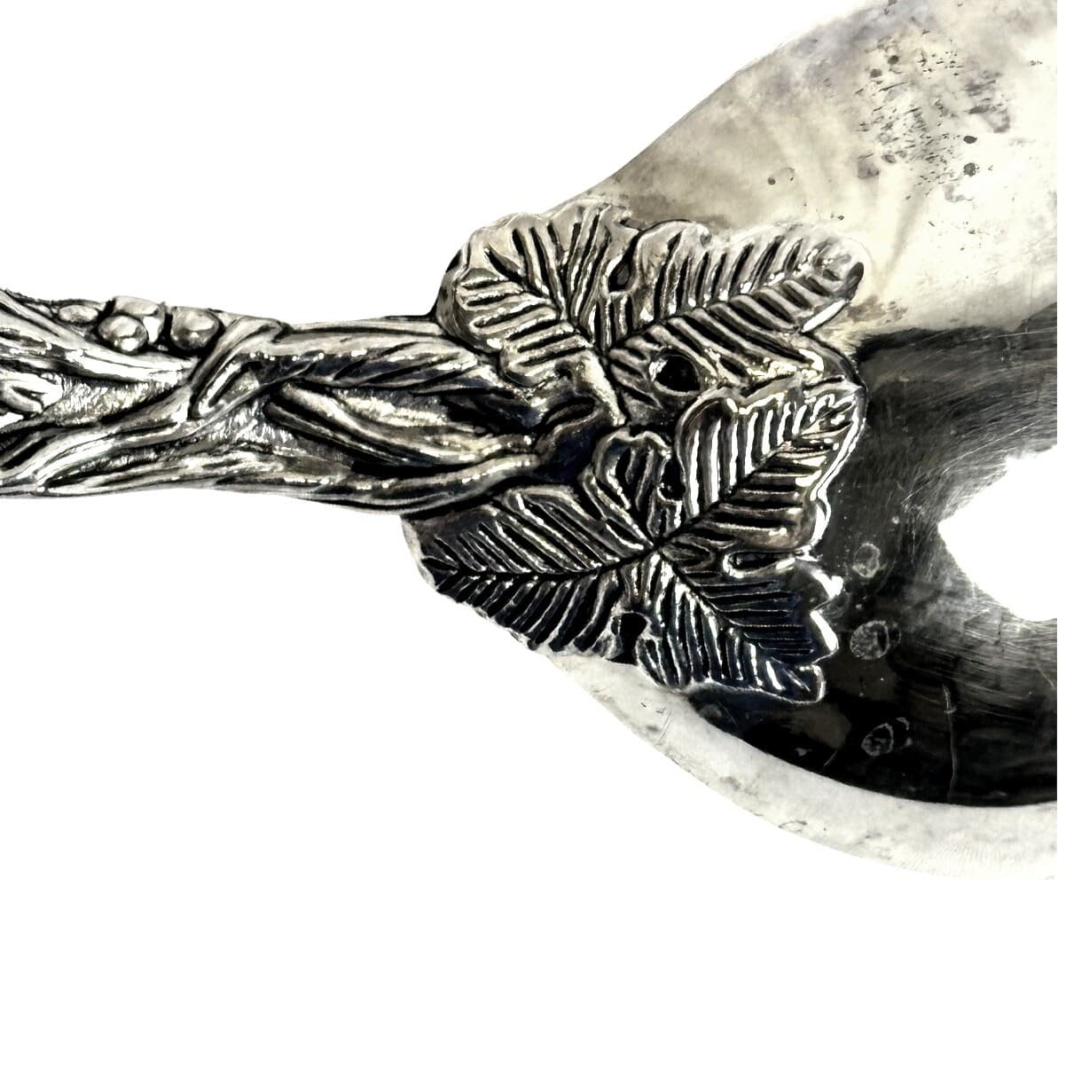Godinger Grapevine Heavy Ornate 11" Pierced Handle Silver Plate Serving Spoon! - Thumbnail 5