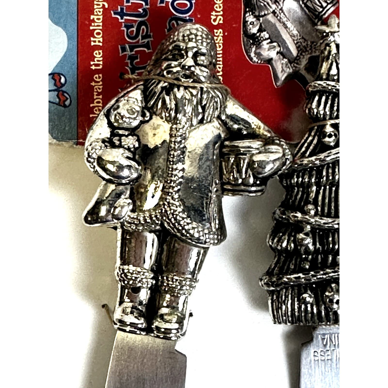 Holiday Christmas Vintage Set of Three Spreaders-Santa/Tree/Candy Cane - Thumbnail 2