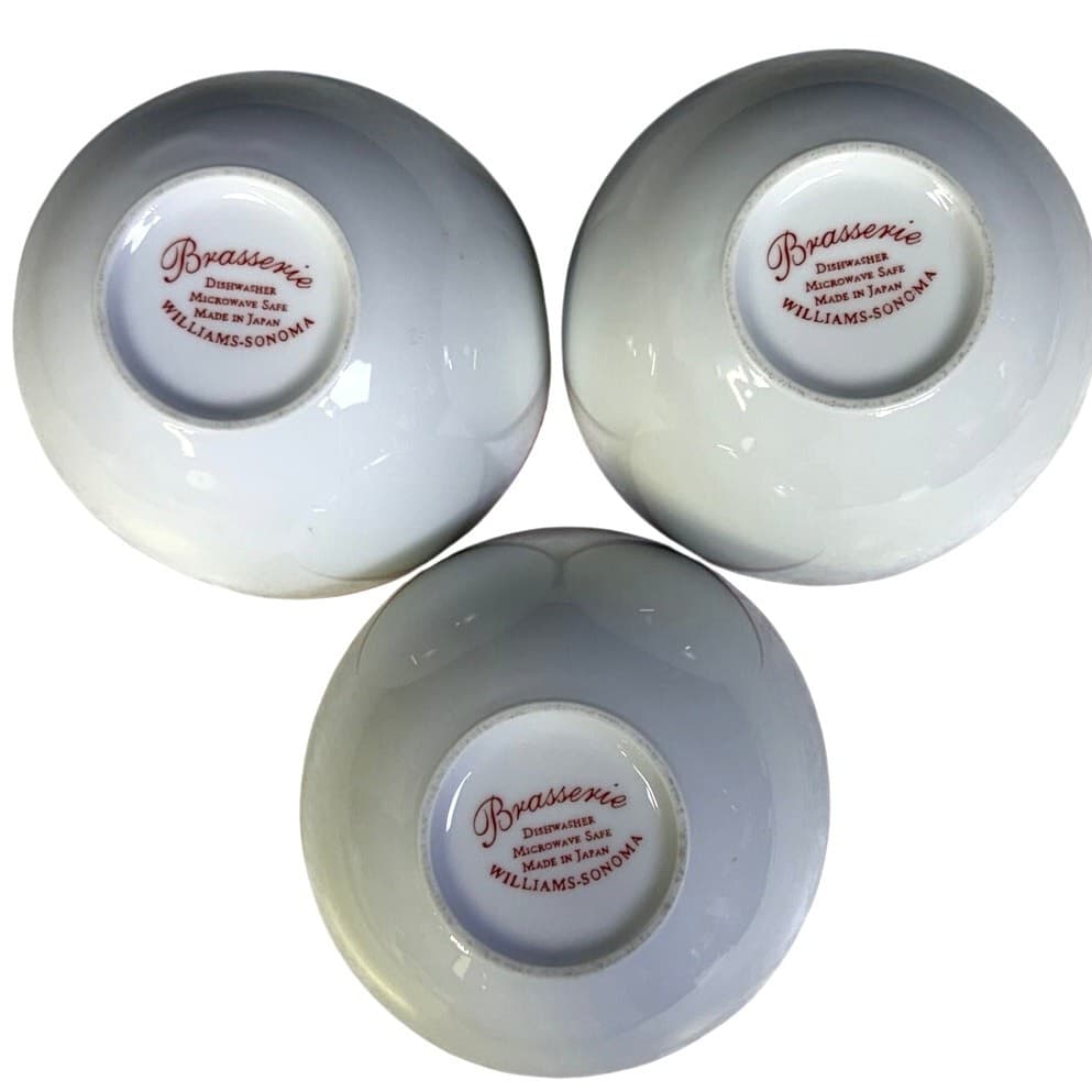Williams Sonoma Japan 2006-2023 Brasserie Red Band 5.5" Cereal Bowls-Set of 3 - Thumbnail 4