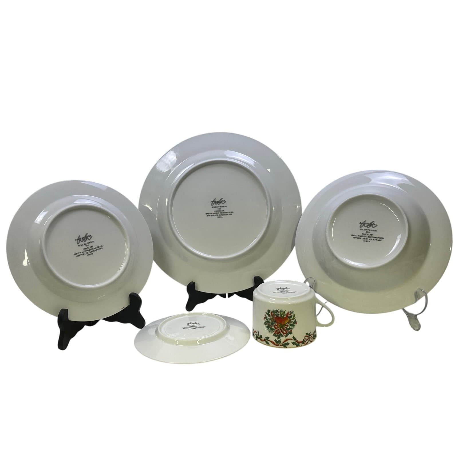 American Atelier 1995-1998 Holiday Ribbon 5-Piece Place Settings-Service for 4 - Thumbnail 7