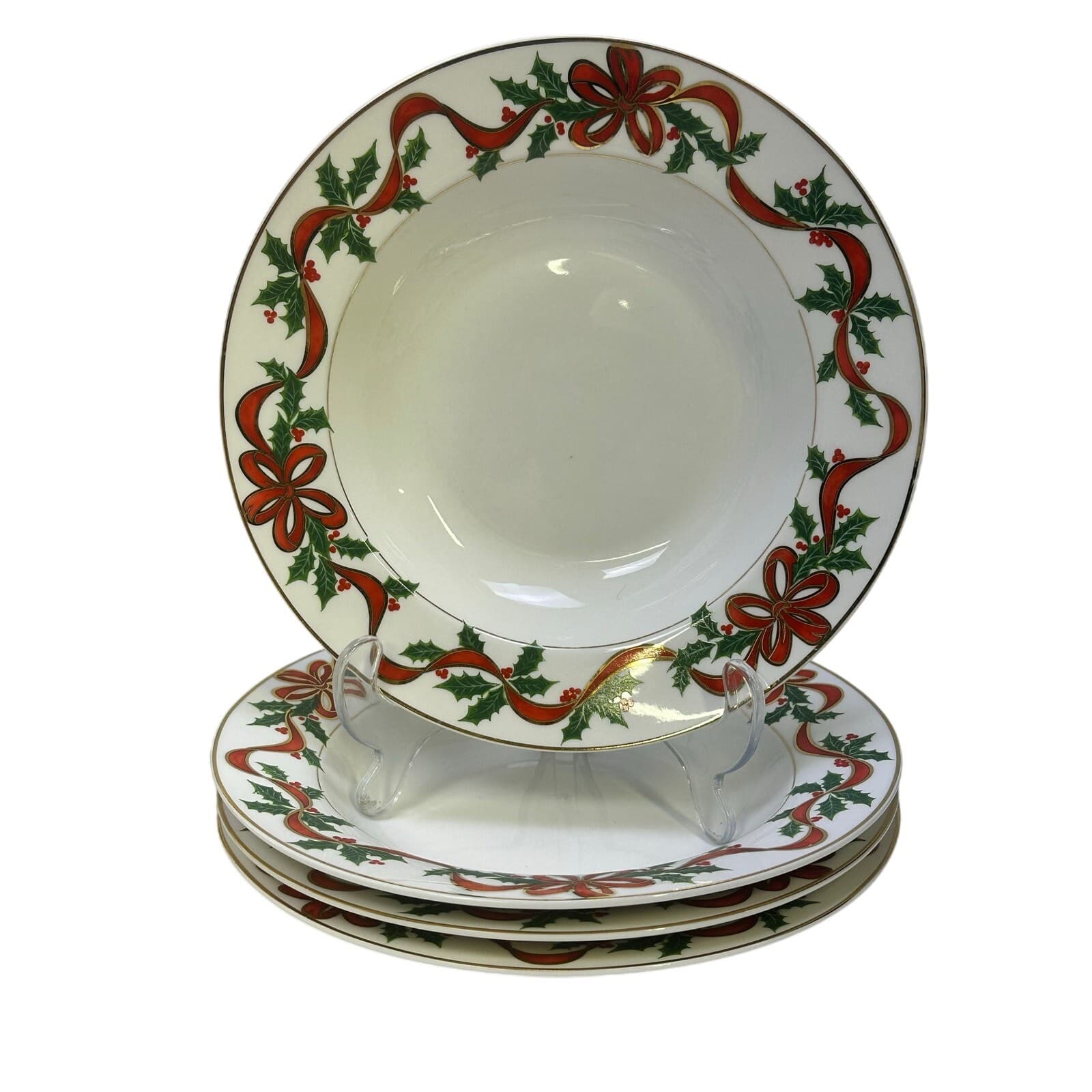 American Atelier 1995-1998 Holiday Ribbon 5-Piece Place Settings-Service for 4 - Thumbnail 5