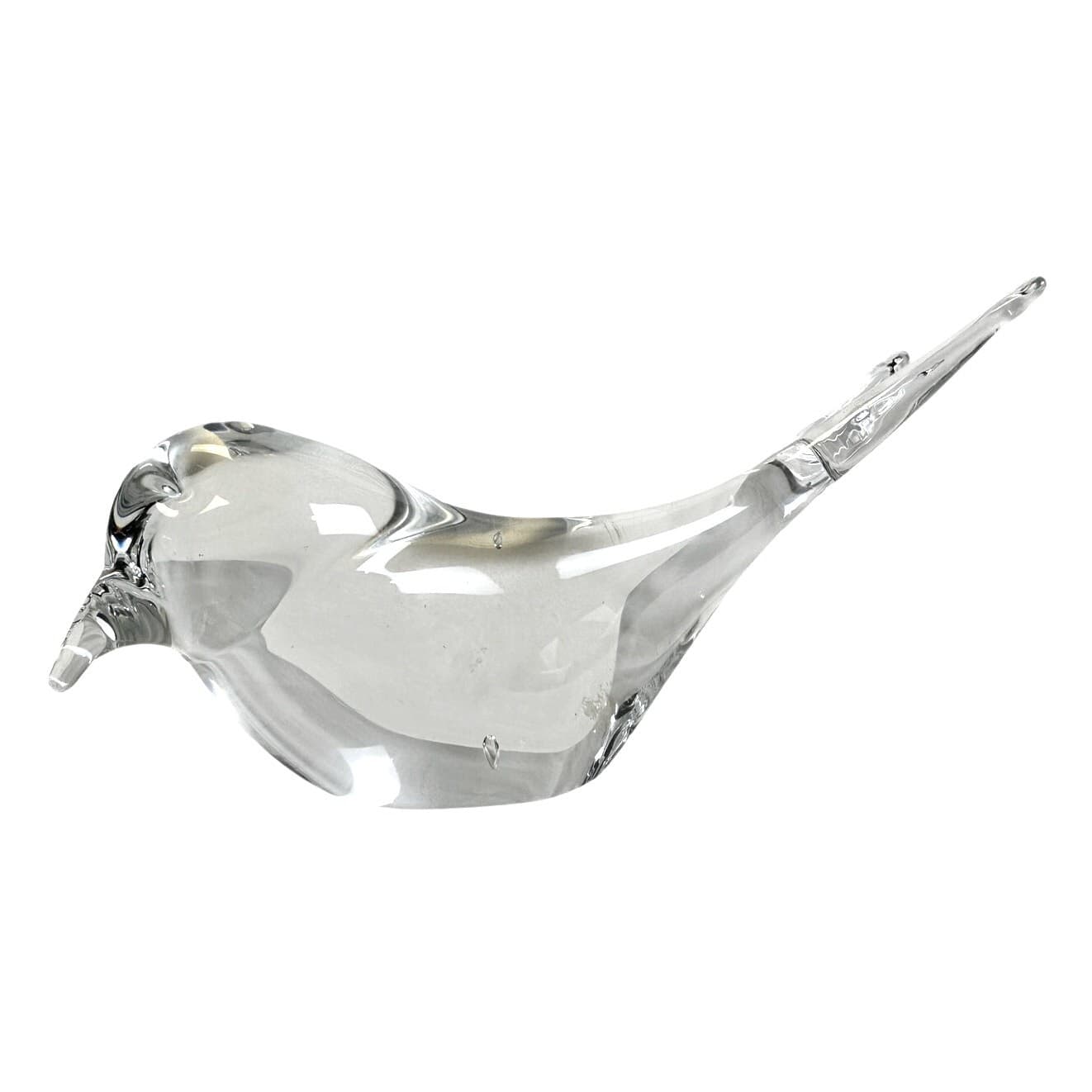 Heavy Clear Glass Murano Style Bird Display Piece/Paperweight-Excellent! - Thumbnail 2