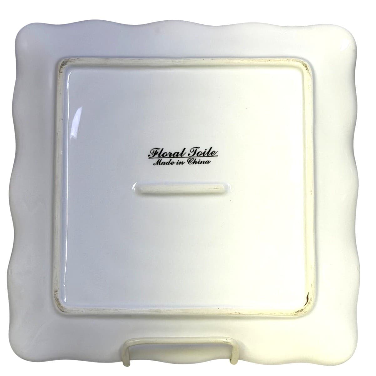 Maxcera Corp Retired 2009-2012 'Floral Toile' MXEFLTO 9" Square Luncheon Plate - Thumbnail 2