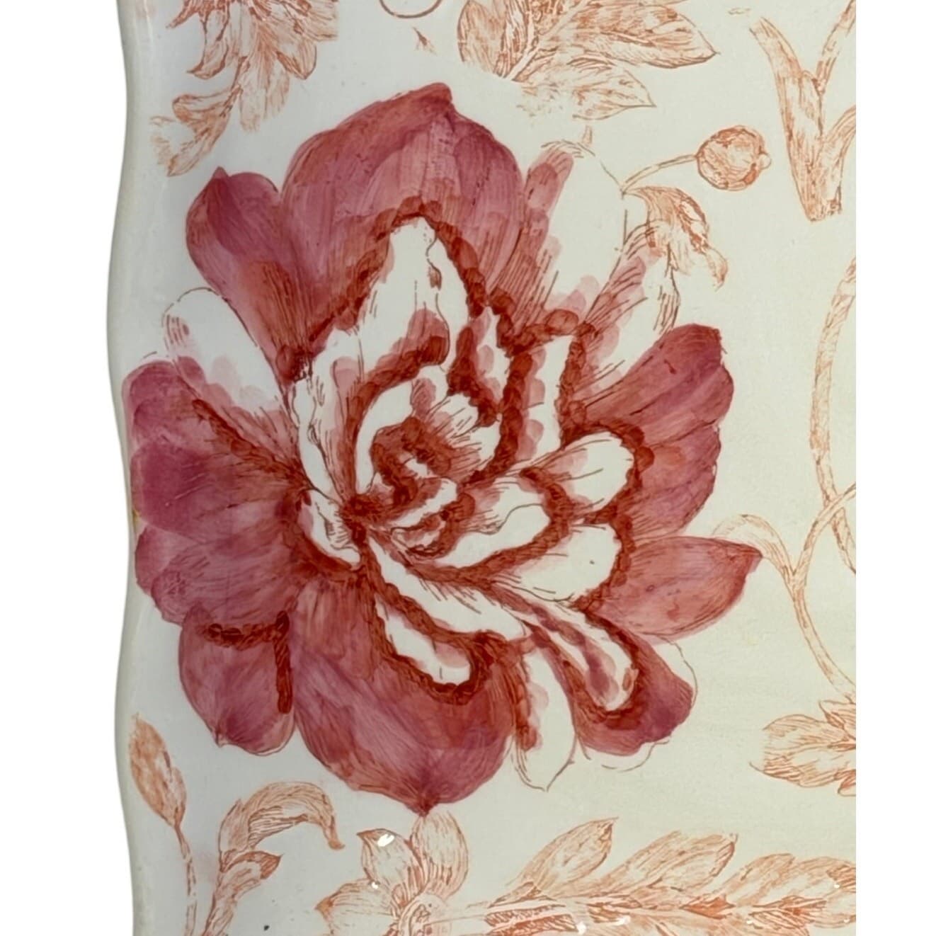 Maxcera Corp Retired 2009-2012 'Floral Toile' MXEFLTO 11.25" Square Dinner Plate - Thumbnail 4