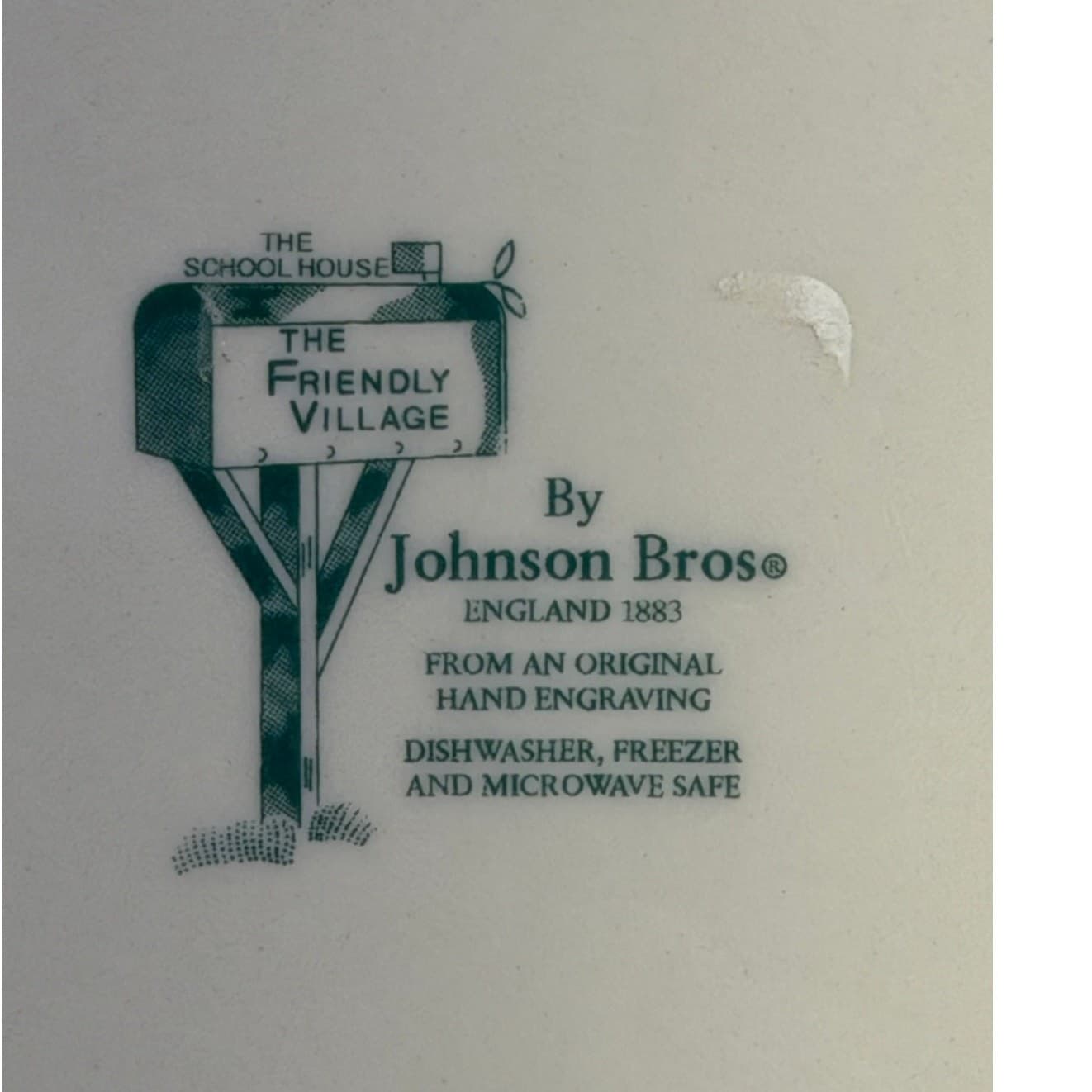 Johnson Bros Friendly Village England 1883 'The School House' 9.75" Dinner Plate - Thumbnail 8