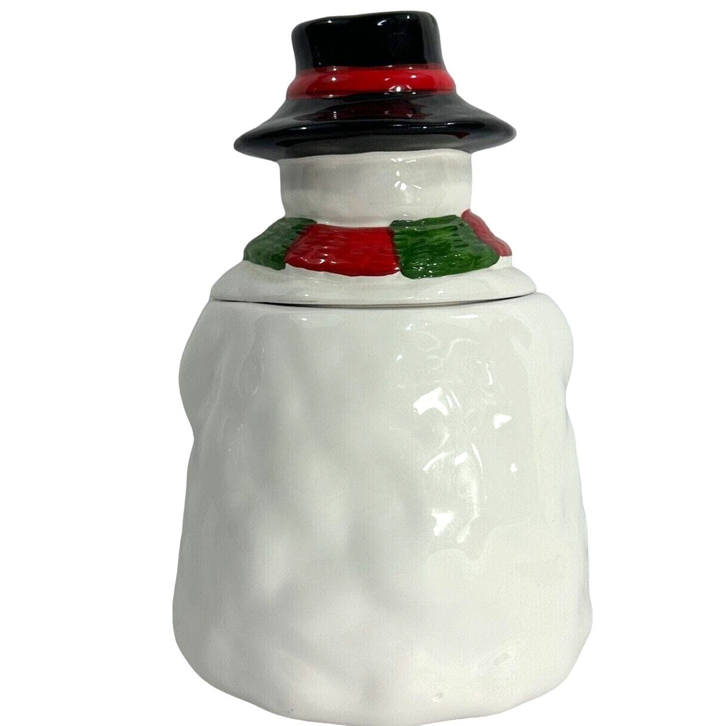 Snowman and Wreath Christmas Holiday Cookie Jar - Thumbnail 2