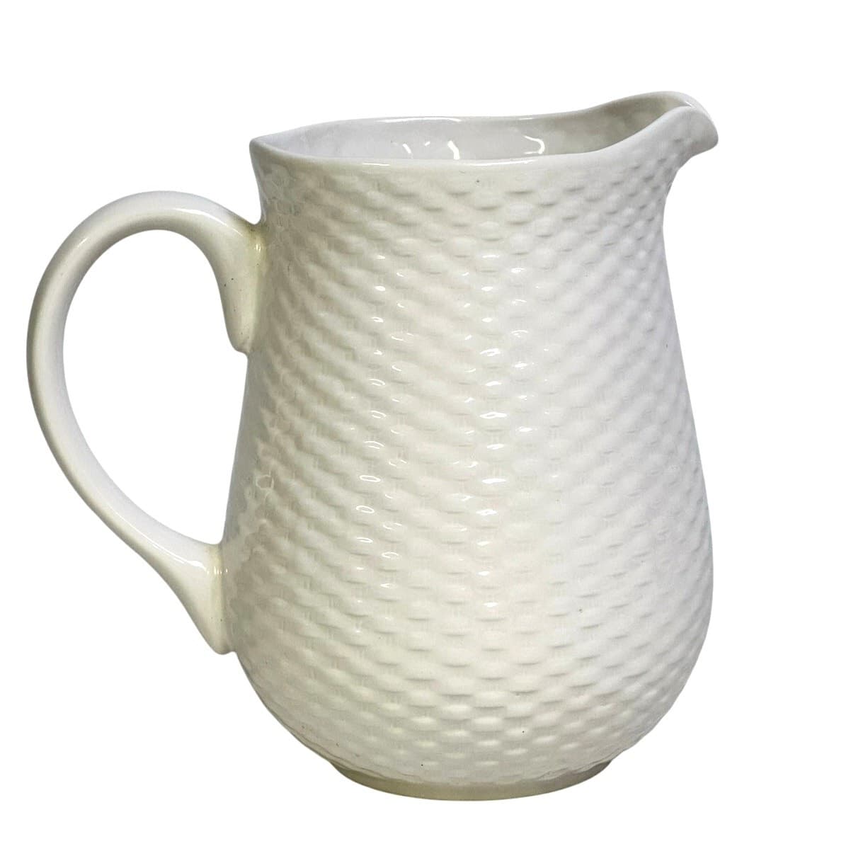 Basket Wreath by Tabletops Unlimited White Embossed Large 72 oz Pitcher - Thumbnail 3