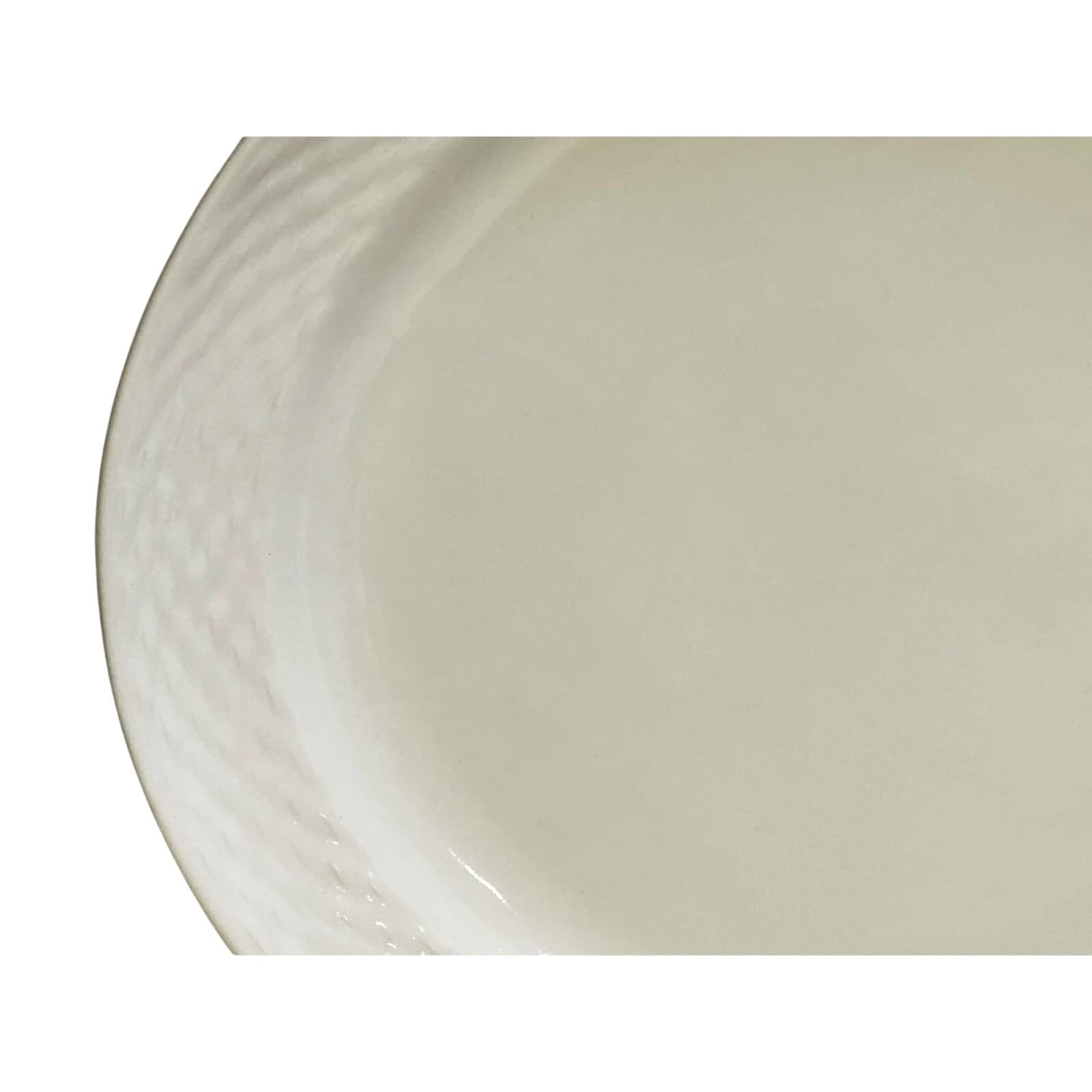 Basket Wreath by Tabletops Unlimited White Embossed Large Oval Serving Platter - Thumbnail 2