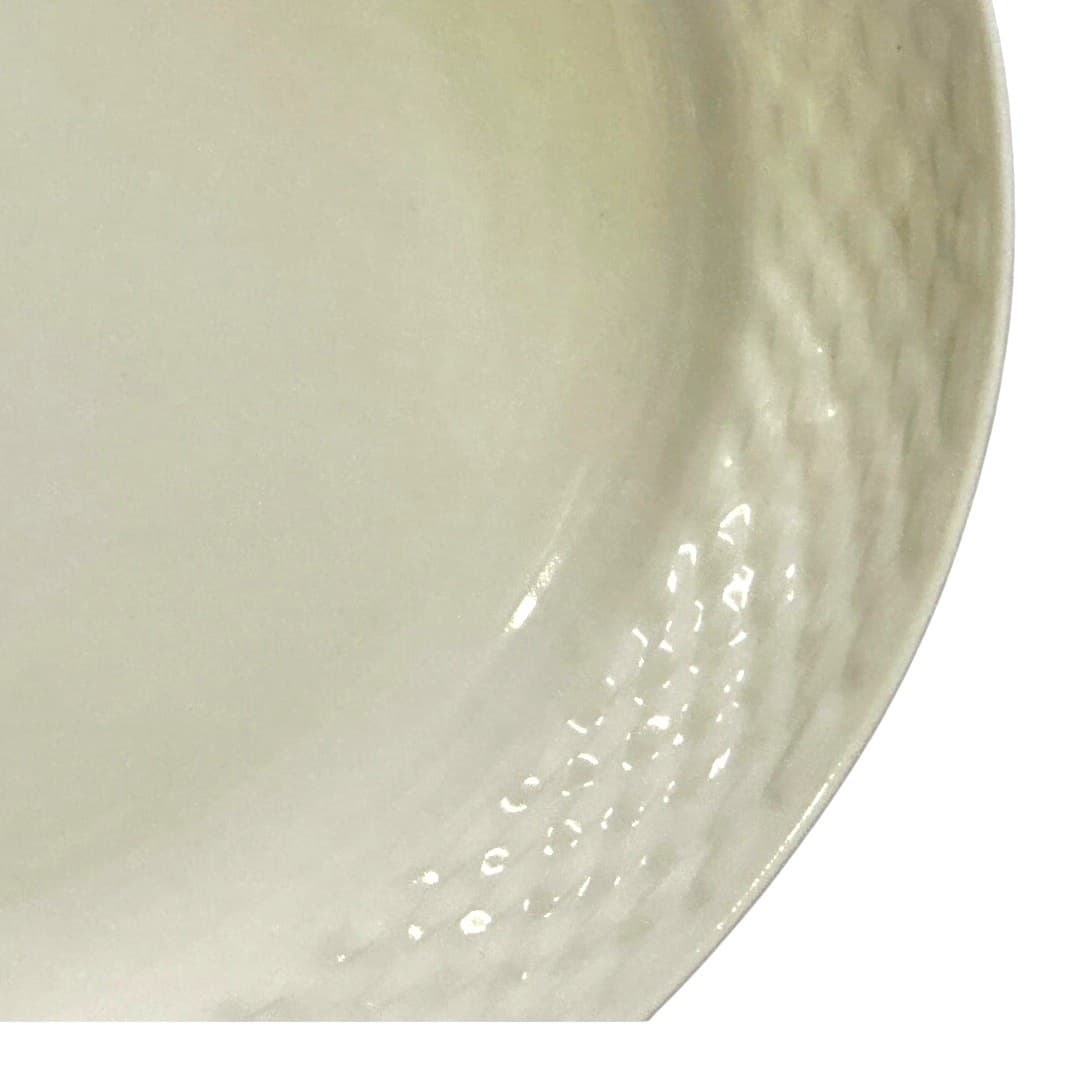 Basket Wreath by Tabletops Unlimited White Embossed Large Oval Serving Platter - Thumbnail 4