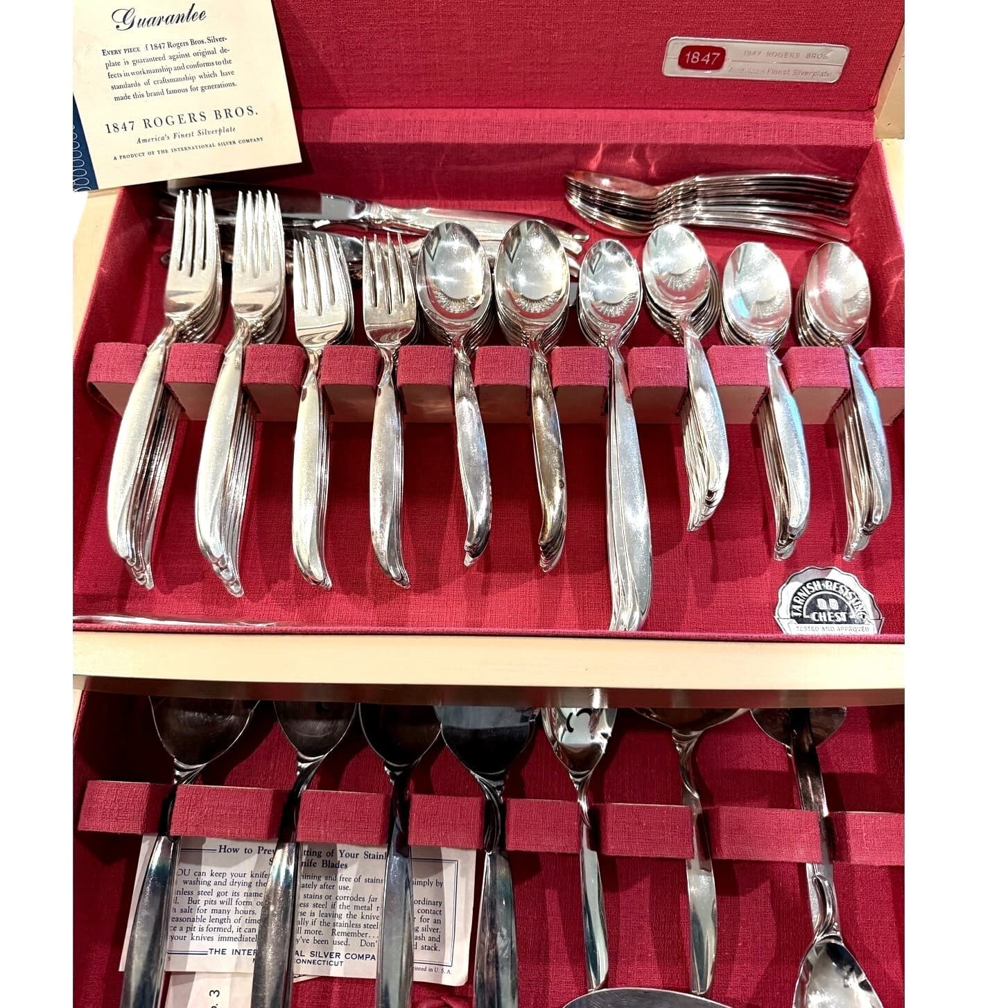 1847 MCM Rogers Bros 'Flair' 121-PC Silverplate Place Settings-Service for 16 - Thumbnail 7