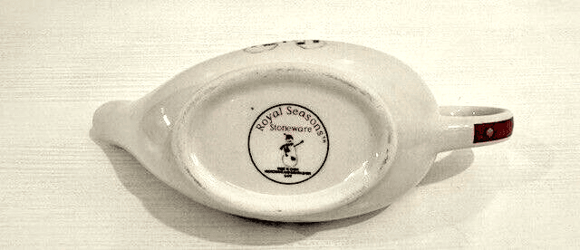 Royal Seasons Stoneware Snowman Gravy Boat - Thumbnail 6