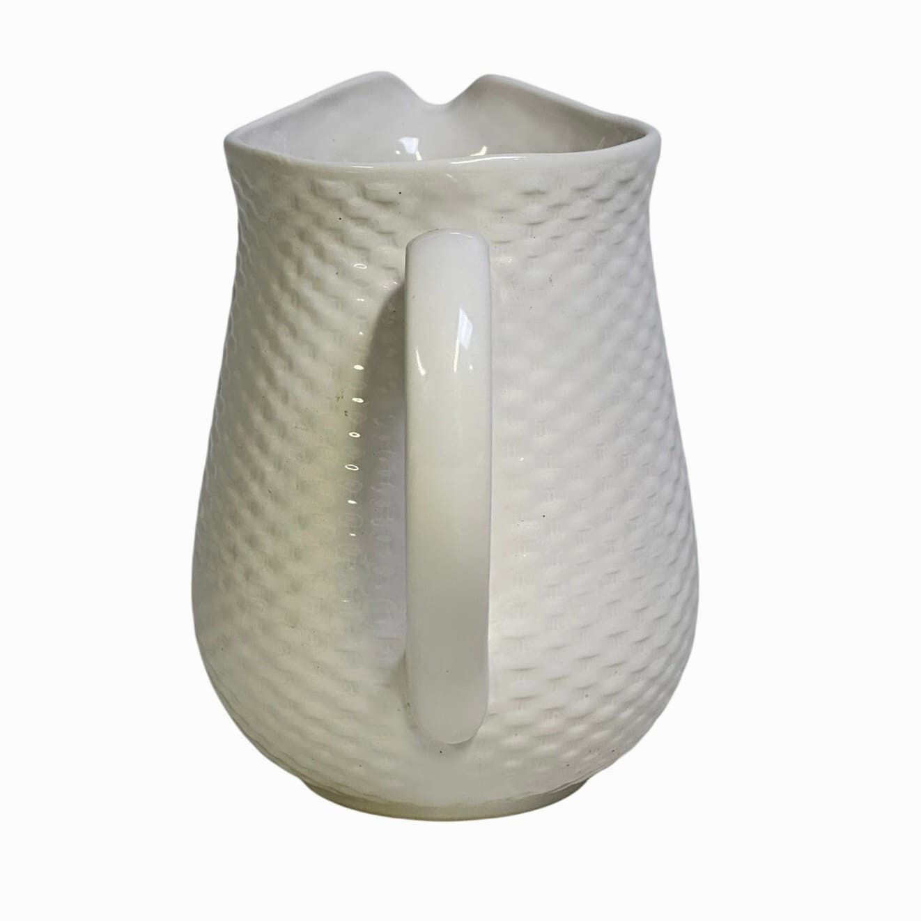 Basket Wreath by Tabletops Unlimited White Embossed Large 72 oz Pitcher - Thumbnail 2