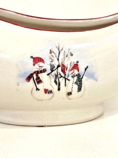 Royal Seasons Stoneware Snowman Gravy Boat - Thumbnail 4