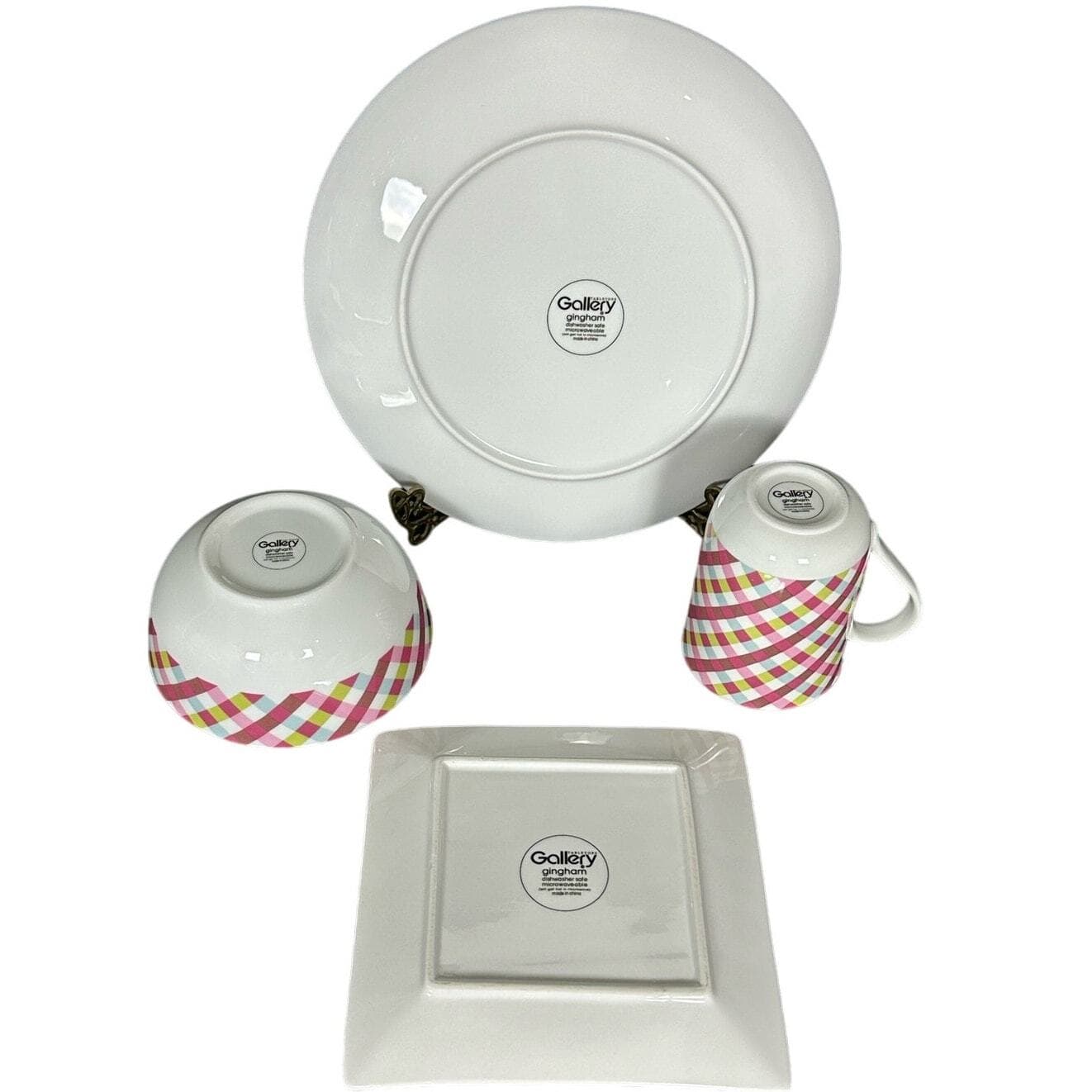 TableTops Gallery Gingham Dinnerware 4-Piece Place Setting - Thumbnail 6